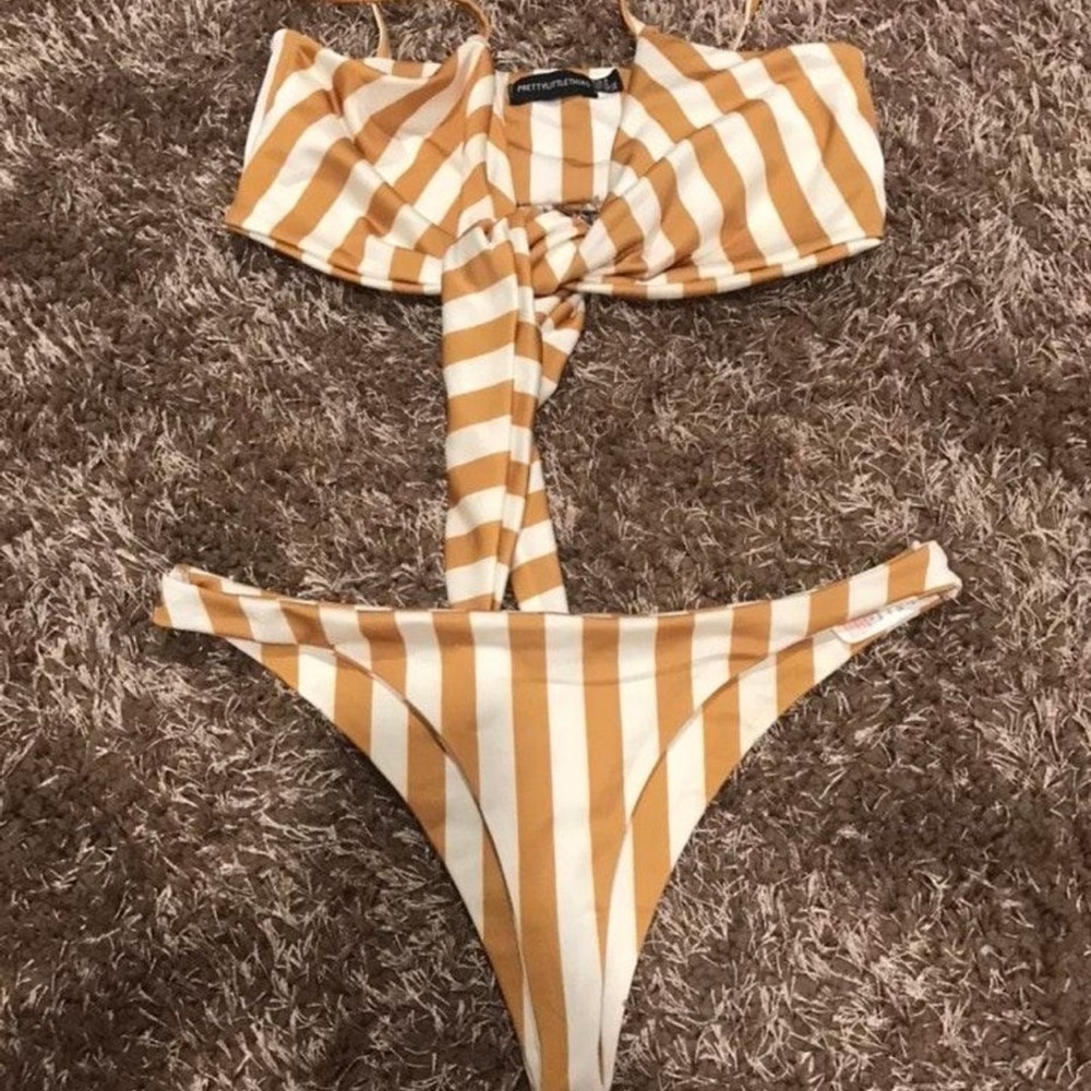 Pretty Little Thing Striped Swimsuit